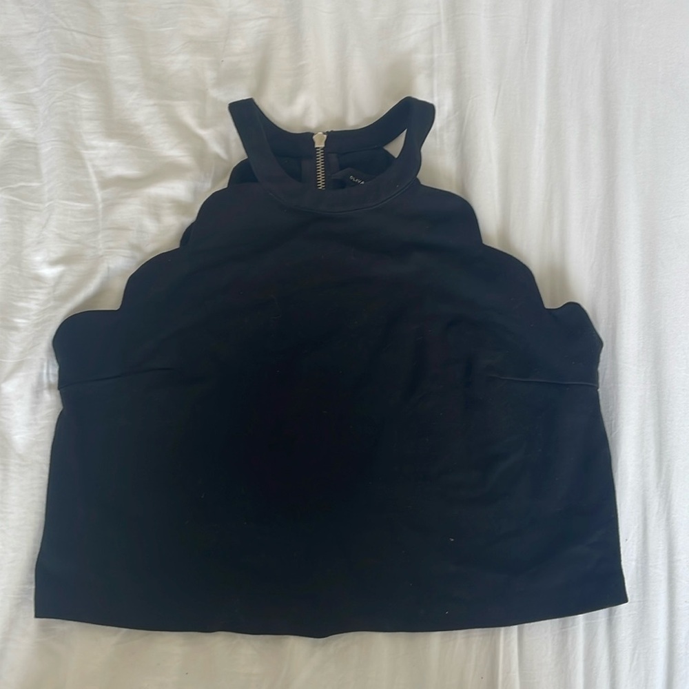 Olivaceous Scalloped Crop Top/Tank Top
